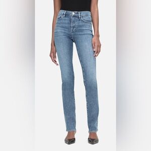 NWT FRAME Denim Le High Straight Long Jeans in Daphne Blue, Size 30